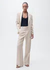 Mango Structured Suit Jacket Nude In Nude