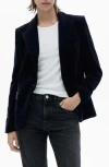 Mango Structured Velvet Blazer