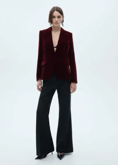 Mango - Veste Velours Grenat - 3xl - Femme In Maroon