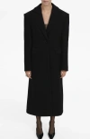 Mango Structured Wool Blend Coat In Black