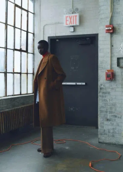 Mango Structured Wool Coat Ochre