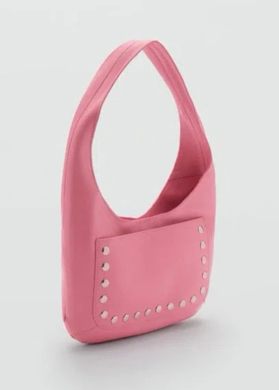 Mango Stud Leather Bag Bubblegum Pink