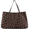 Mango Stud Shopper Bag In Brown