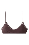 Mango Triangle Bikini Top With Studs In Brown