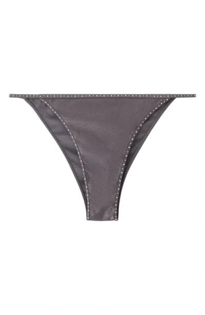 Mango Studded Bikini Bottoms In Gray