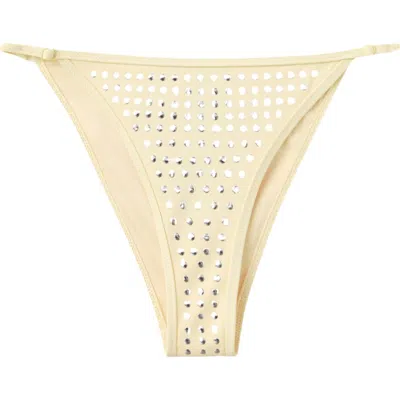 Mango Studded Bikini Bottoms In Yellow