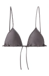 Mango Studded Bikini Top In Brown