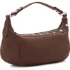 Mango Studded Cotton Canvas Shoulder Bag In Brown