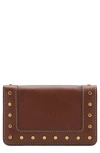 Mango Studded Wallet With Keychain Detail Leather In Brown