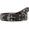 Mango Studded Leather Belt In Black