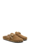 Mango Studded Leather Mule In Sand