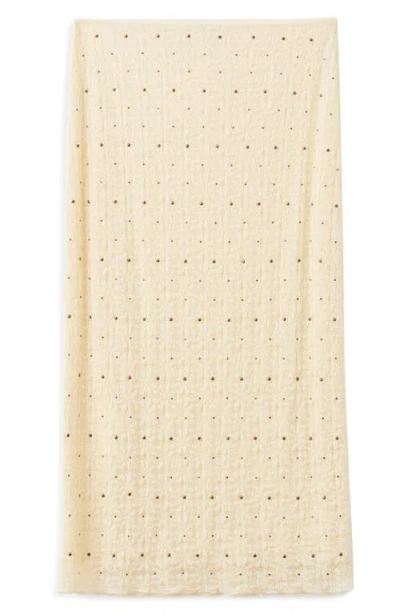 Mango Studded Midi Skirt In Yellow