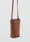 Mango Studded Mobile Phone Case With Shoulder Strap Leather