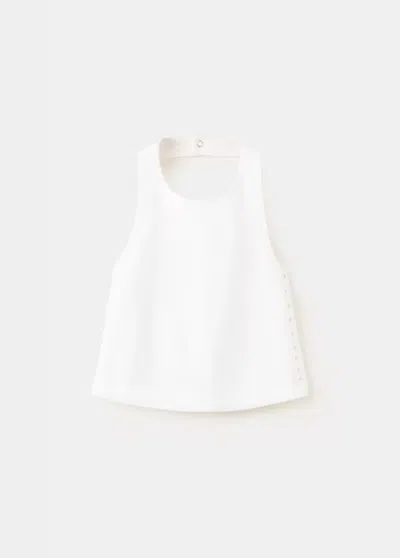 Mango Kids' Studded Open-back Halter Top In White