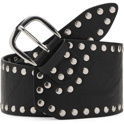 Mango Studded Sash Belt In Black