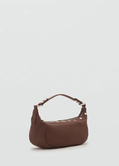 Mango Sac Porté Épaule Clouté Chocolat - Femme - Taille Unique -  In Brown