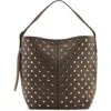 Mango Suede Bucket Bag With Studs In Brown
