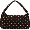 Mango Suede Studded Shoulder Bag In Black
