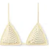 Mango Studded Triangle Bikini Top In Yellow