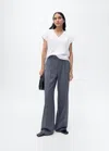 Mango Studded V-neck T-shirt White