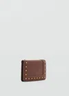 Mango Studded Wallet With Flap Leather