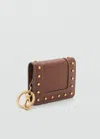 Mango Studded Wallet With Keychain Detail Leather