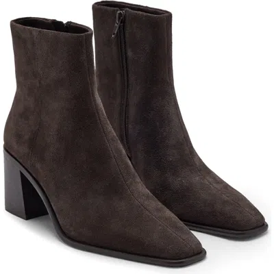 Mango Suede Ankle Boot In Chocolate