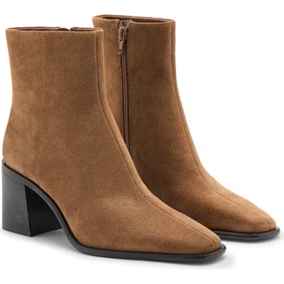 Mango Suede Ankle Boot In Tobacco Brown