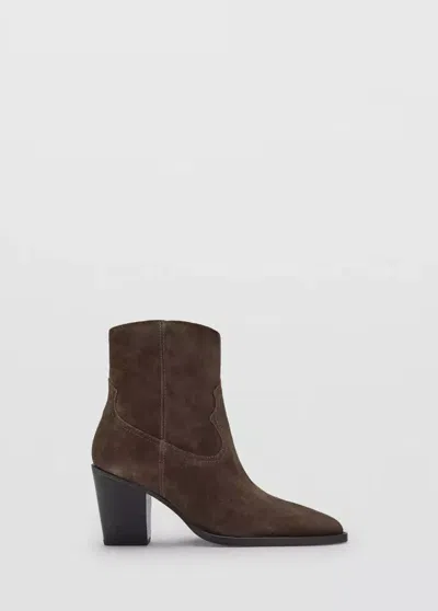 Mango Suede Ankle Boots With Pointed Toe In Multi