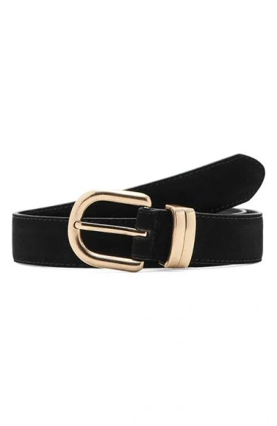 Mango Suede Belt In Brown