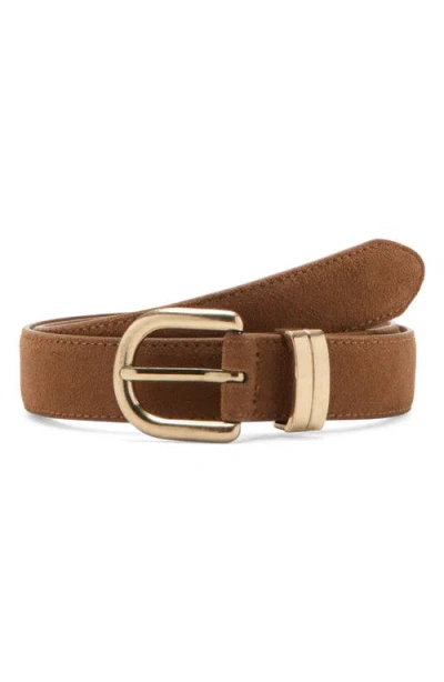 Mango Suede Belt In Brown