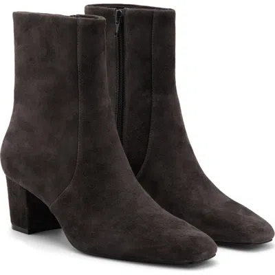Mango Suede Block Heel Ankle Boot In Brown