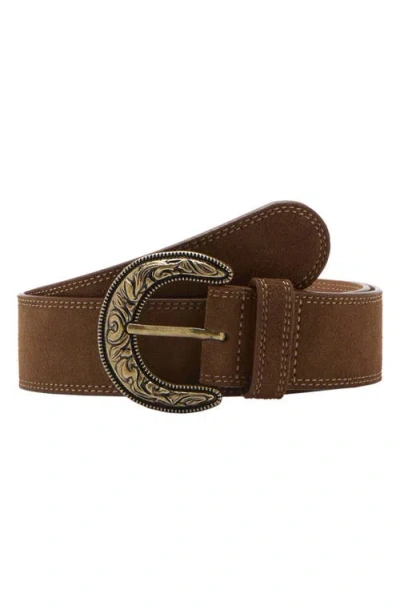 Mango Suede Effect Belt In Brown