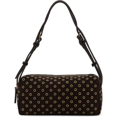 Mango Suede Eyelet Shoulder Bag In Brown