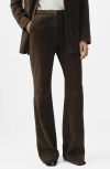 Mango Suede Flare Leg Pants In Brown