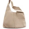 Mango Suede Hobo Bag In Medium Brown