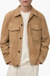 Mango Suede Jacket In Brown