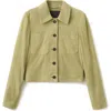 Mango Suede Jacket In Green