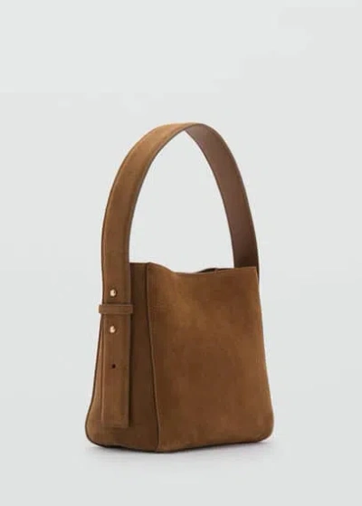 Mango Suede Leather Bag Leather