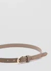 Mango Suede Leather Belt In Medium Brown