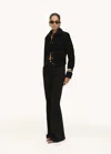 Mango Suede Leather Jacket With Buttons Black In Black