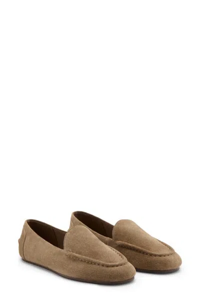 Mango Suede Loafer In Sand