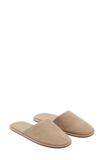 Mango Suede Mule In Sand