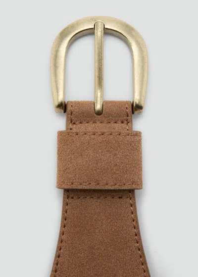 Mango Suede Obi Belt Brown