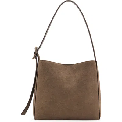 Mango Suede Shopper Bag In Brown