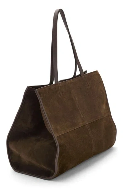 Mango Suede Shopper Bag In Brown