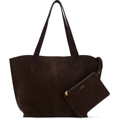 Mango Suede Shopper Bag In Brown