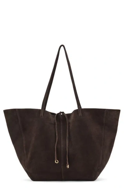 Mango Suede Shopper Bag In Brown