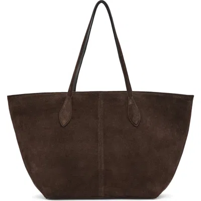 Mango Suede Shopper Bag In Brown