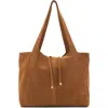 Mango Suede Leather Shopper Bag Leather